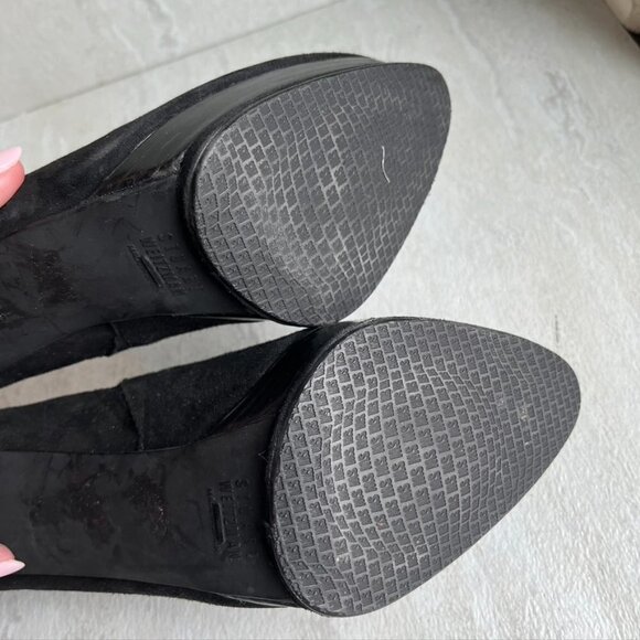 ** STUART WEITZMAN BLACK SUEDE BOOTIE Platform SLIM HEEL size 8.5 - Picture 8 of 10